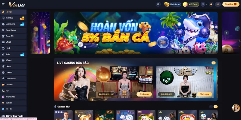 VIN88 là một sân chơi giải trí uy tín và chuyên nghiệp